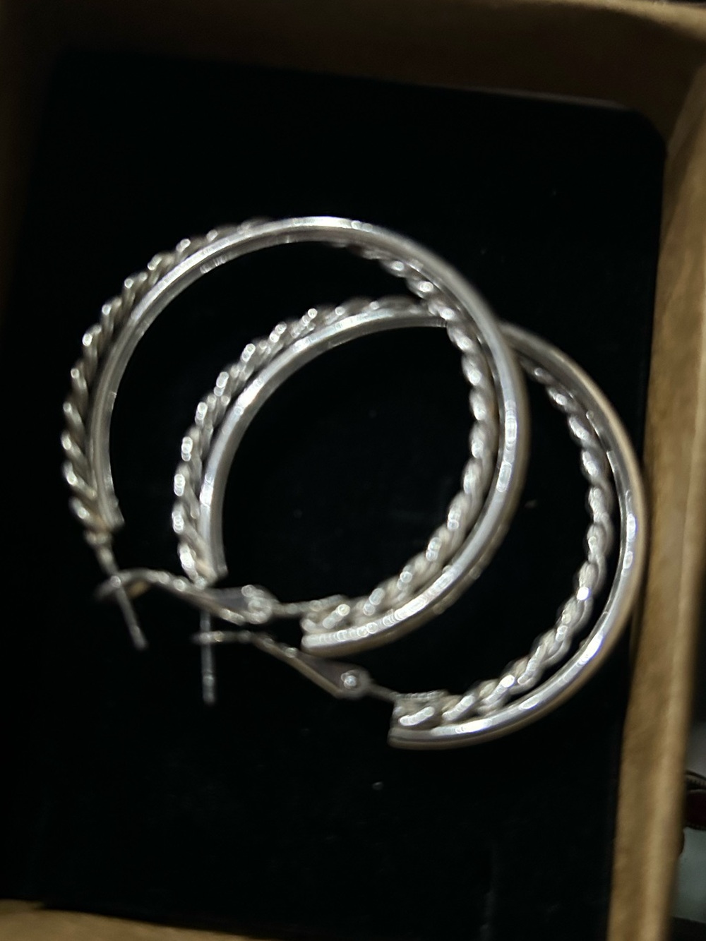 Quality Silver Twisted Hoop Earrings - Elegant Women's Jewelry pierced ear rings